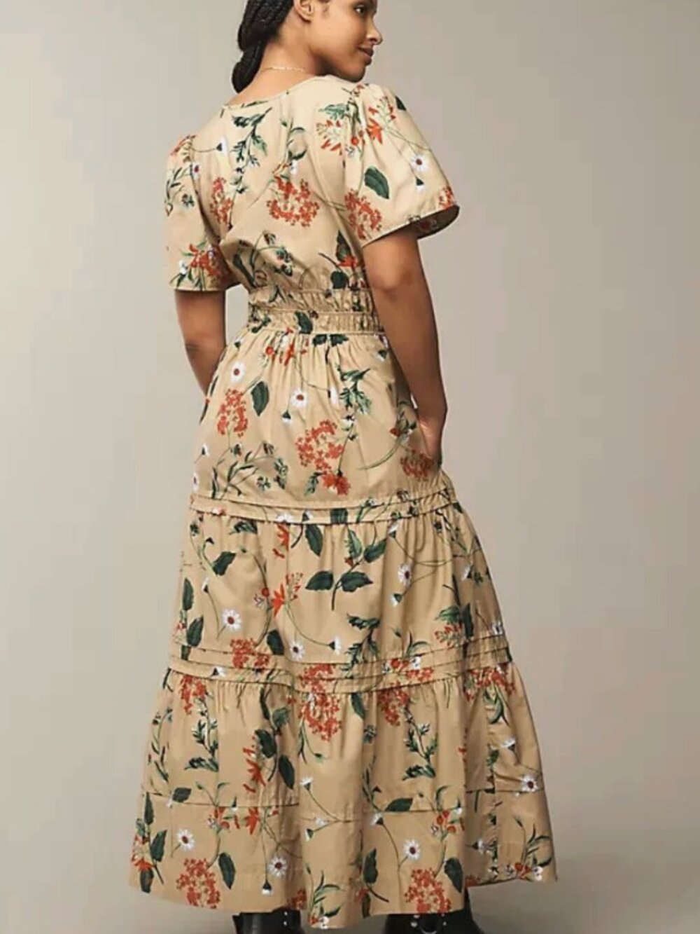 Anthropologie Somerset Maxi Dress Khaki Floral - Picture 2 of 7